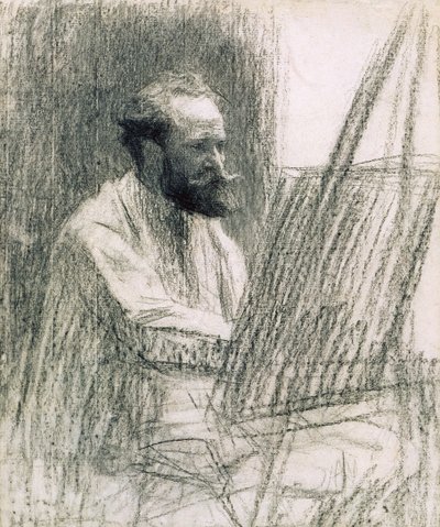 Portrait of Edouard Manet at His Easel by Leon Augustin Lhermitte